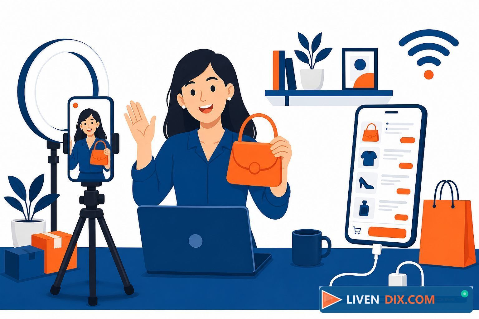 Setup con celular, luz e internet estable para vender en vivo